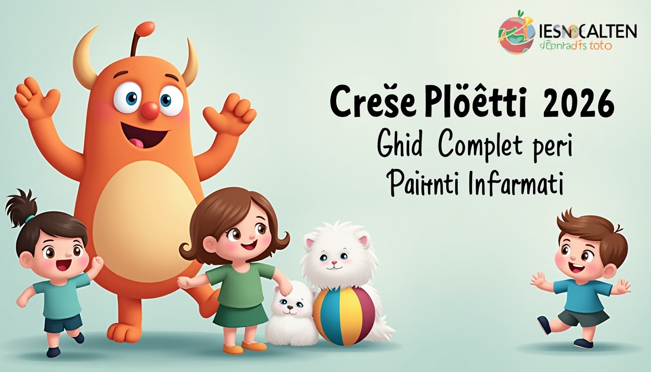 Părinți zâmbitori și copii fericiți la o creșă Ploiești.