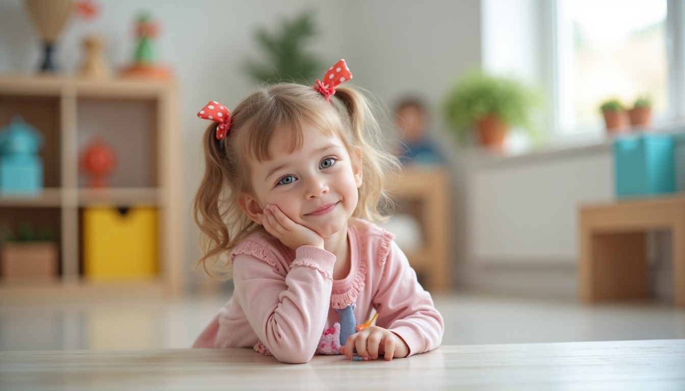 Părinți zâmbitori alegând o grădiniță privată modernă pentru copilul lor.